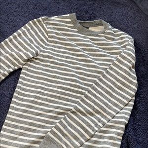 H&M pull over sweatshirt grey with white stripes
